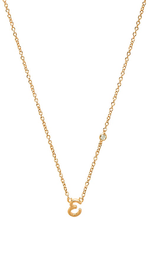 E Necklace with Diamond Bezel