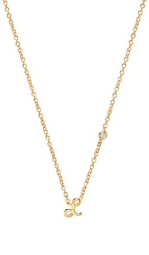 L Necklace with Diamond Bezel
