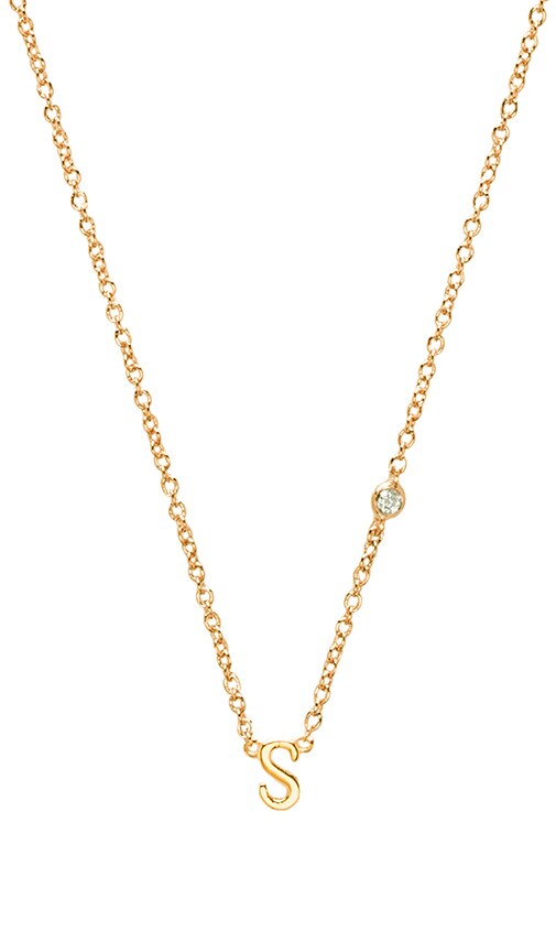S Necklace with Diamond Bezel
