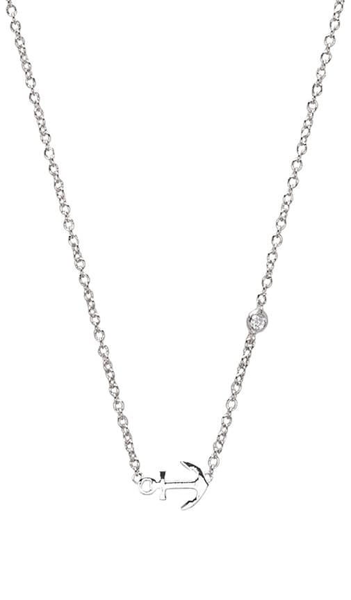 Anchor Necklace with Diamond Bezel