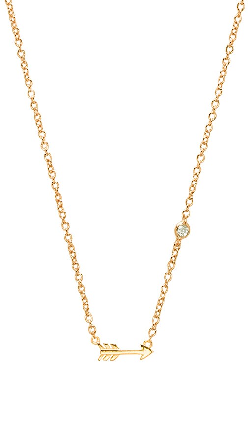 Arrow Necklace with Diamond Bezel