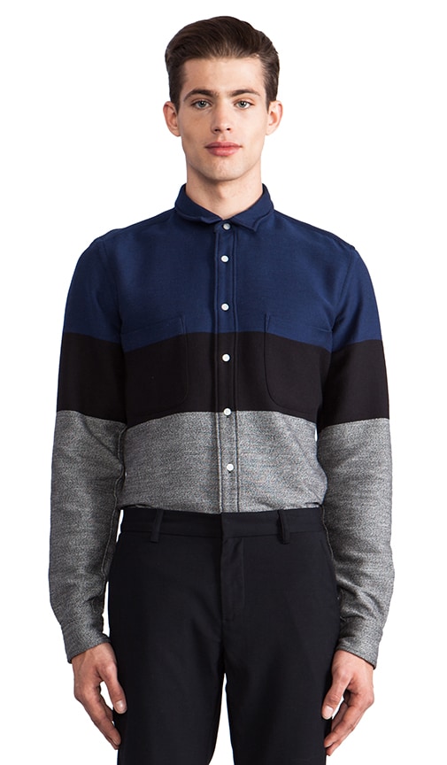 Color Block Button Down