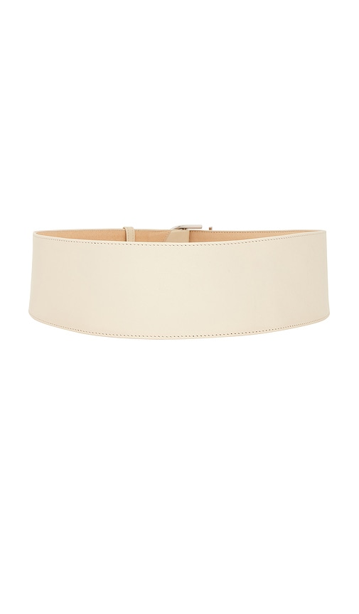 Sir Rocco Wide Leather Belt In White