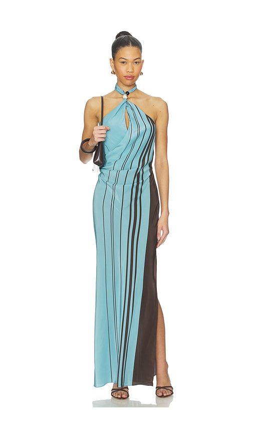 SIR. Rioja Halter Scarf Maxi Dress