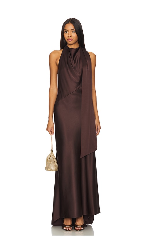 Significant Other Adriana Halter Gown in Chocolate