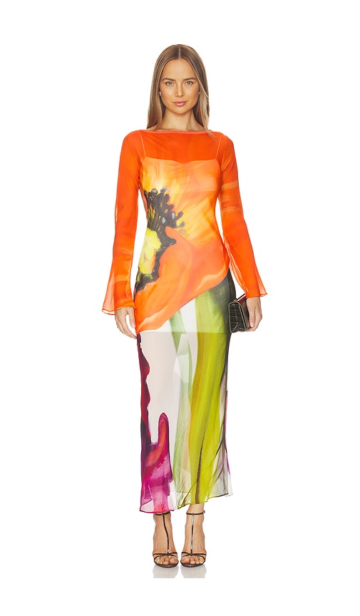 Dress With Sheer Long Sleeves: Mesh, See-Through, Knitted | REVOLVE
