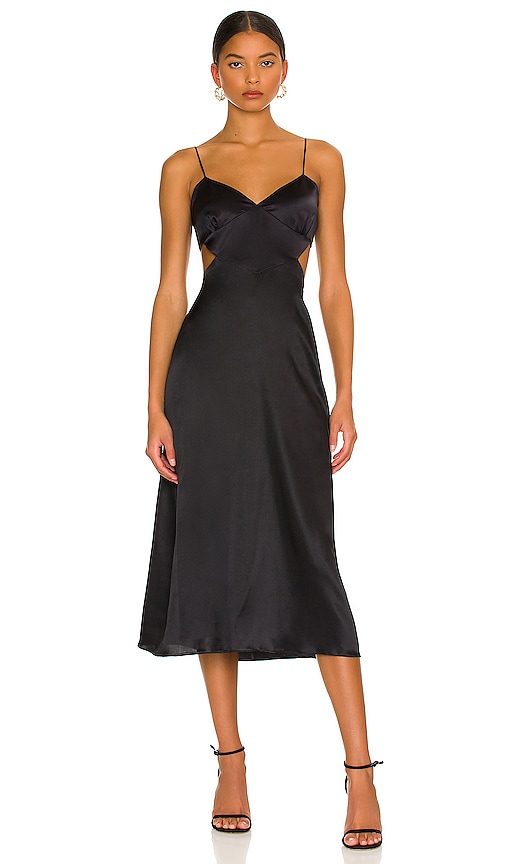 Silk Roads by Adriana Iglesias Irina Midi Dress in Black