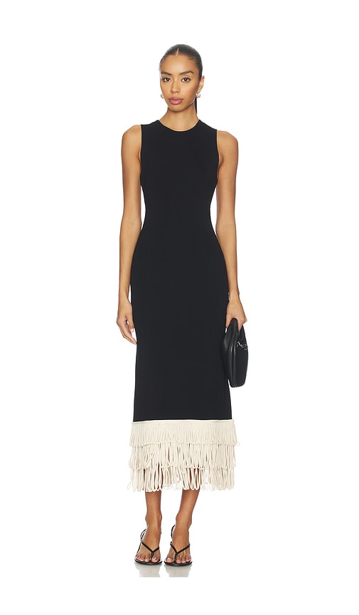 SIMONMILLER Albers Knit Dress in Black & Macadamia