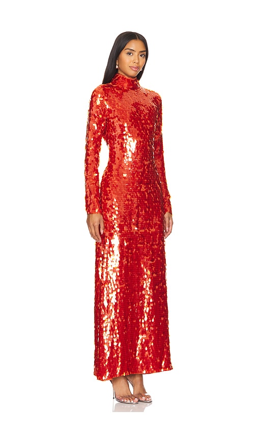 Shop Simon Miller Sculpty Sequin Dress In 辣椒红