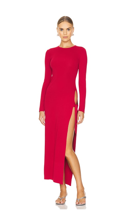 Shop Simon Miller Junjo Long Sleeve Knit Dress In Red