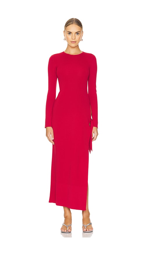 Shop Simon Miller Junjo Long Sleeve Knit Dress In Red