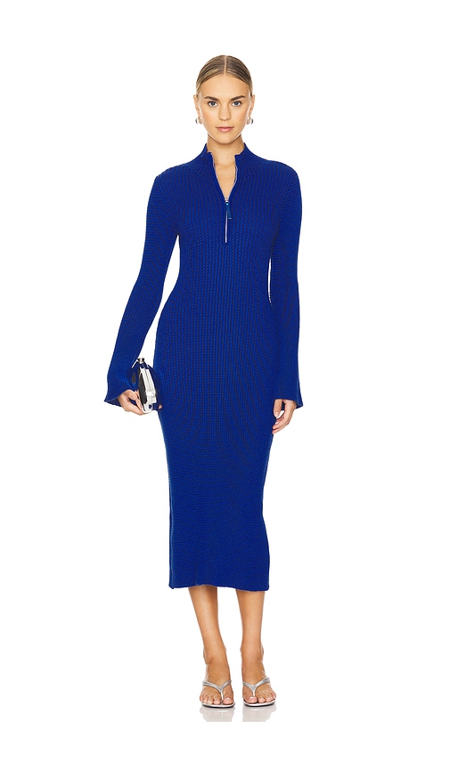 Shop Simon Miller Zumi Textured Knit Dress In Blue