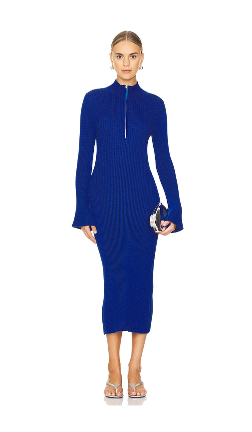 Shop Simon Miller Zumi Textured Knit Dress In Blue