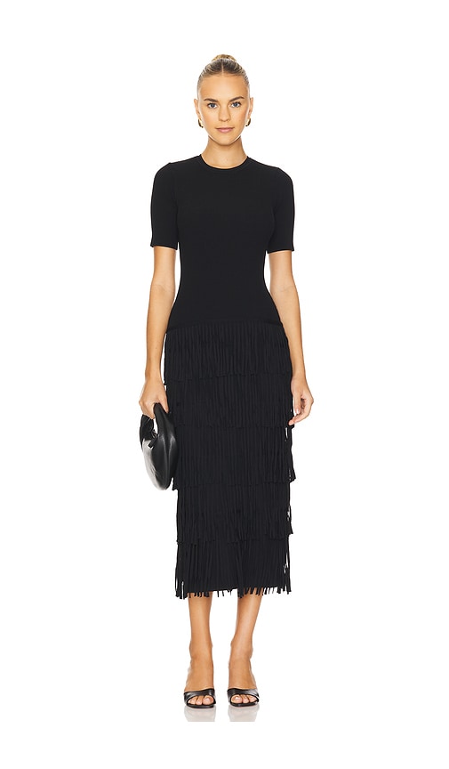 Shop Simon Miller Za Za Knit Fringe Dress In 黑色