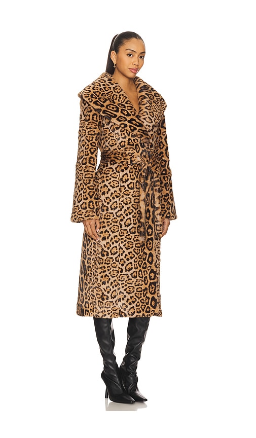 Simonmiller Jones Faux Fur Wrap Coat In Animal Print