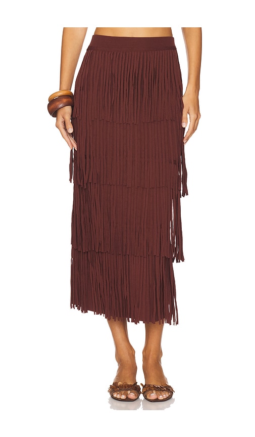 Simonmiller Za Za Knit Fringe Skirt In Brown