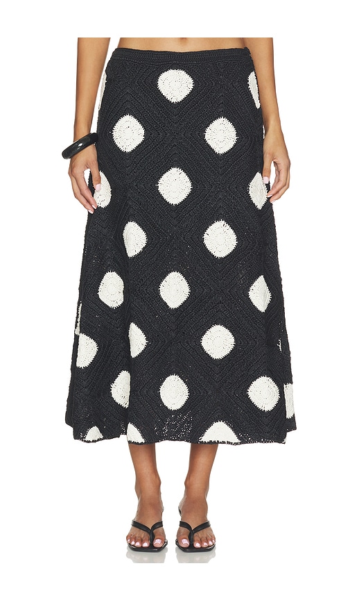 SIMONMILLER JUPE ZORAH CROCHET SKIRT en Black & White. Taille XS. Also en L, M, S, XL.