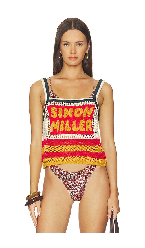SIMONMILLER Dibby Crochet Top en Multi. Taille M. Also en S.