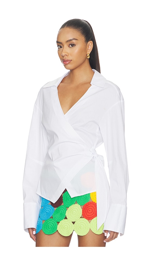 SIMONMILLER Anya Poplin Wrap Top | Thumbnail 2 SIMONMILLER Anya Poplin Wrap Top | Thumbnail 2