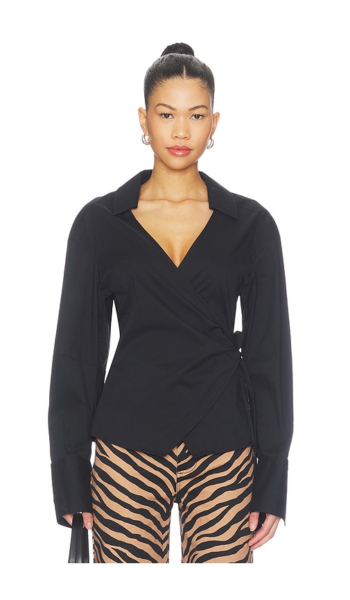 Anya Poplin Wrap Top