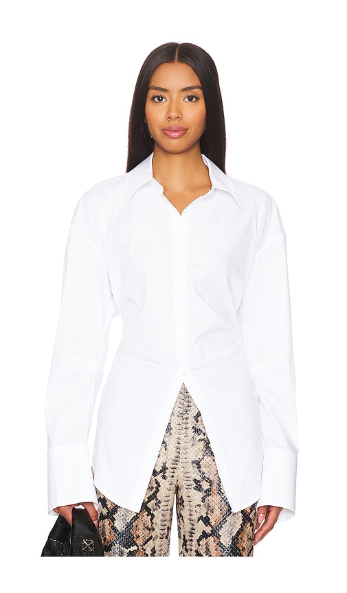 Shop Simon Miller Loch Button Up Shirt In White