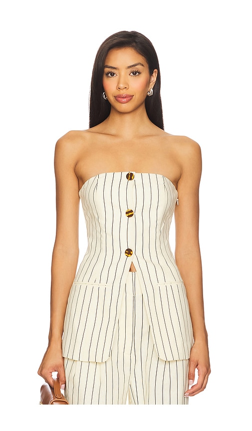 Mori Strapless Linen Top in Cream. - size 10 (also in 12, 8) - SIMONMILLER - Modalova