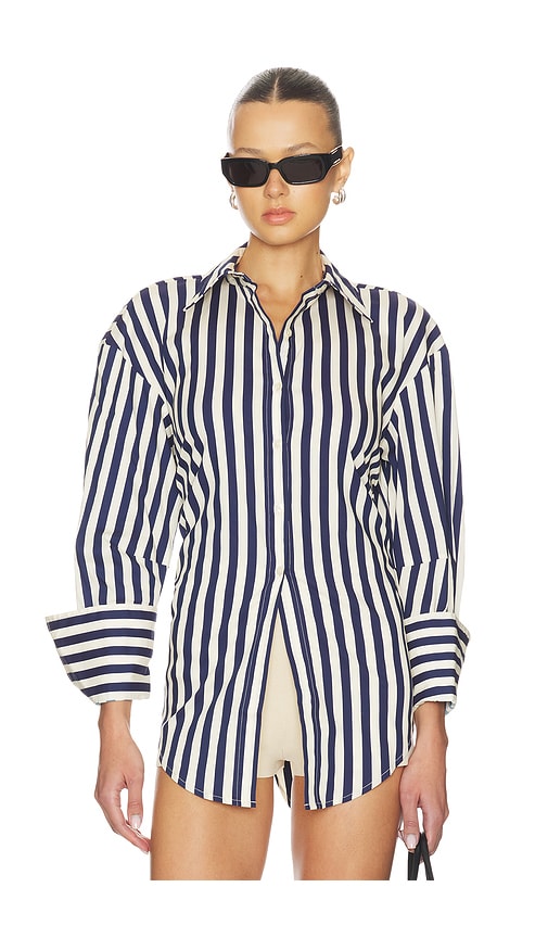 Simonmiller Loch Poplin Button Up In Blue