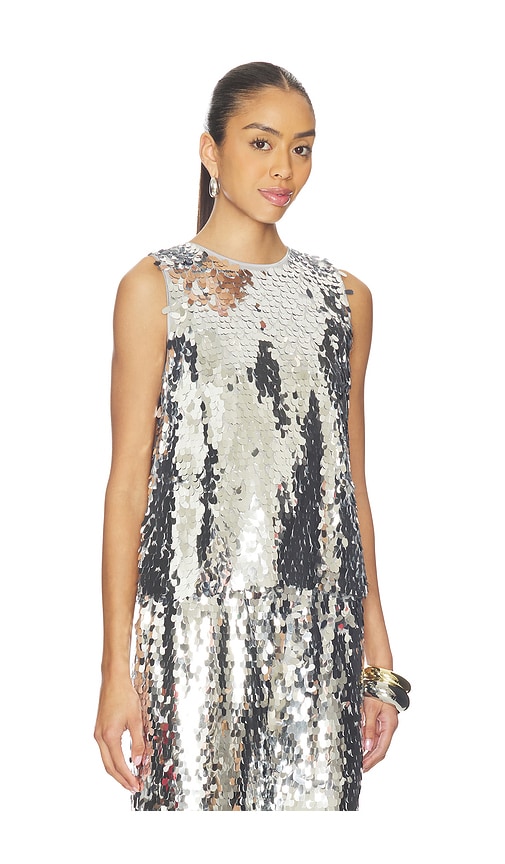 Simonmiller Shirley Sequin Top In Silver