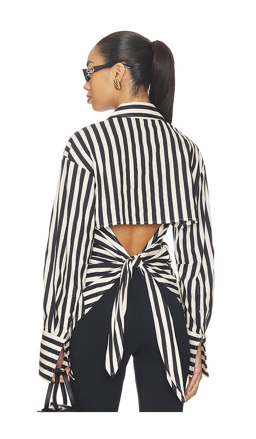 Simonmiller Loch Striped Poplin Button Up In Black