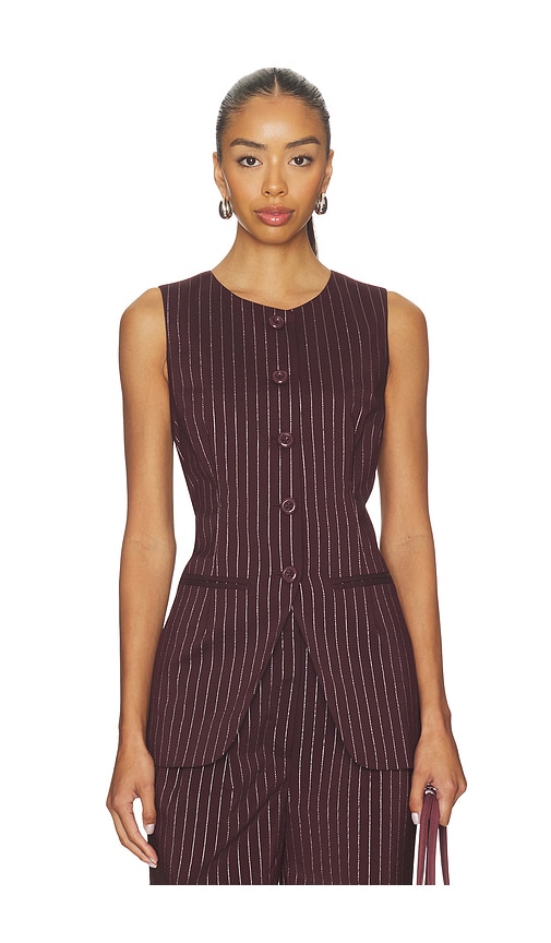 Simonmiller Sabine Pinstripe Vest In Brown