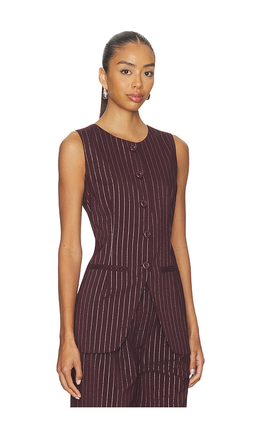 Simonmiller Sabine Pinstripe Vest In Brown