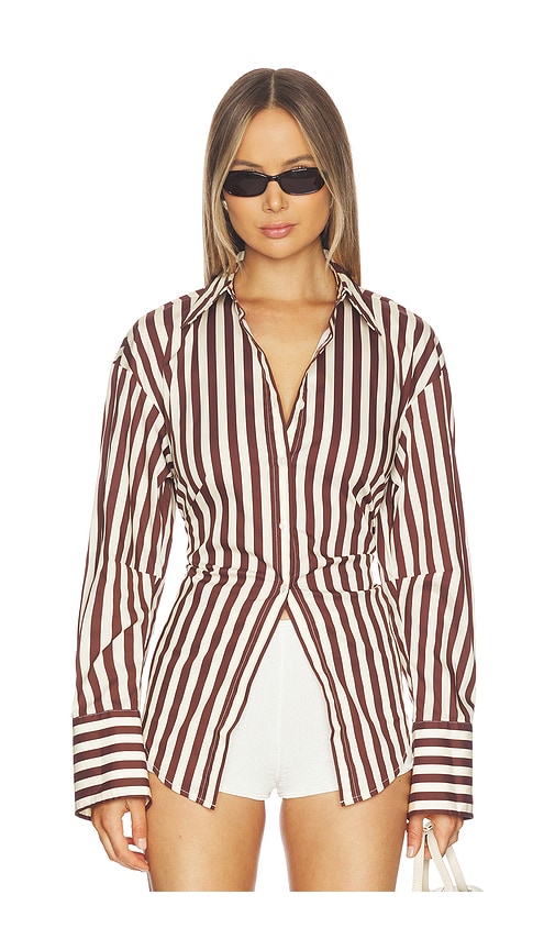 Simon Miller Loch Poplin Button Up In Multi