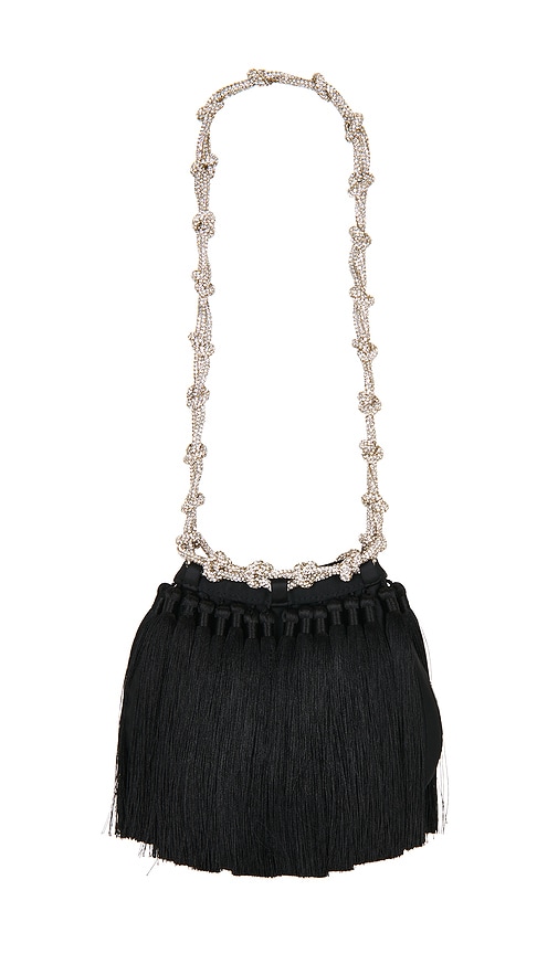 SIMONMILLER Tassel Evening Knotty Bag in Black.