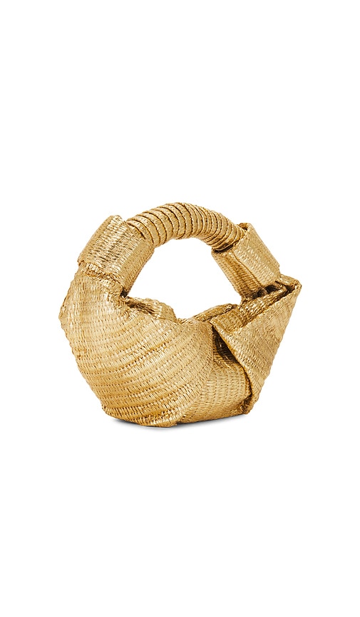  Simonmiller Tasche Metallic Raffia Lopsy In Metallic Gold. 