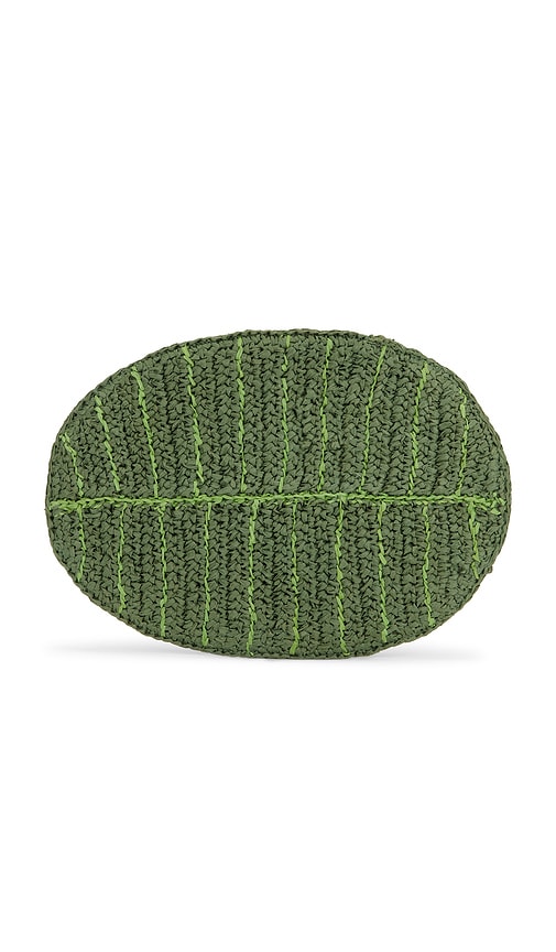 SIMONMILLER Leaf Clutch in Green.