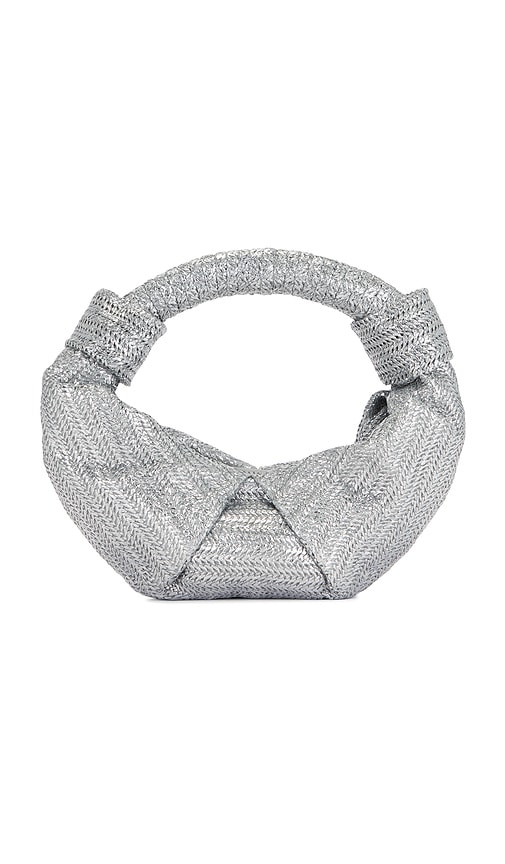 SIMONMILLER Lopsy Bag in Metallic Silver.