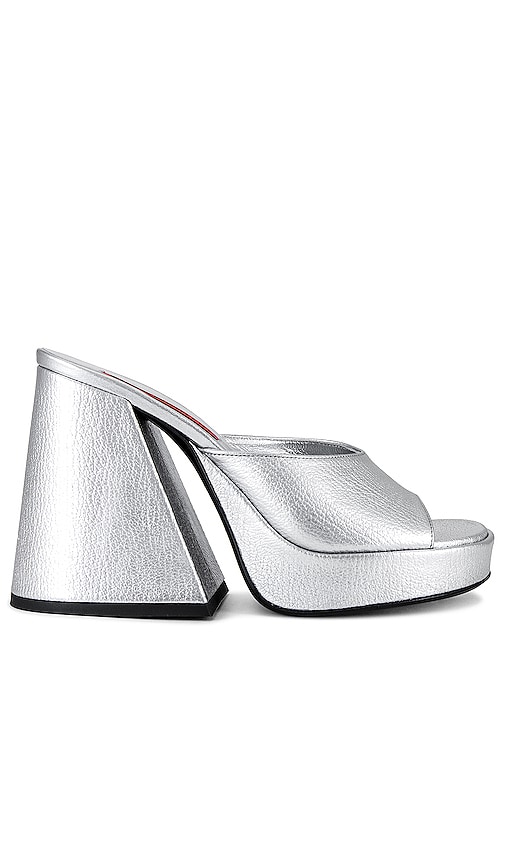 Shop Simon Miller Slice Heel In Metallic Silver