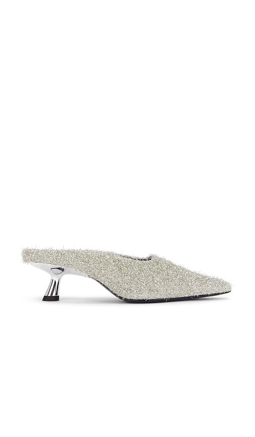 Simonmiller Gala Tinsel Pointed Mule In Silver