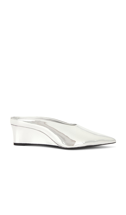 Simonmiller Pointed Gala Wedge Pump In Silver