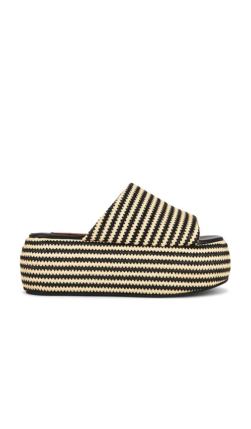 SIMONMILLER Stripe Raffia Cloudy Platform Sandal