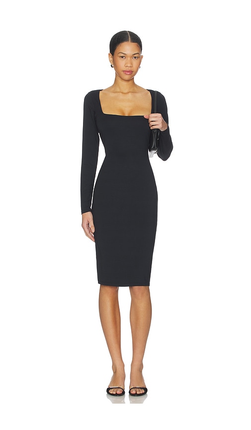 SKIMS Smooth Layers Square Neck Long Sleeve Midi Dress