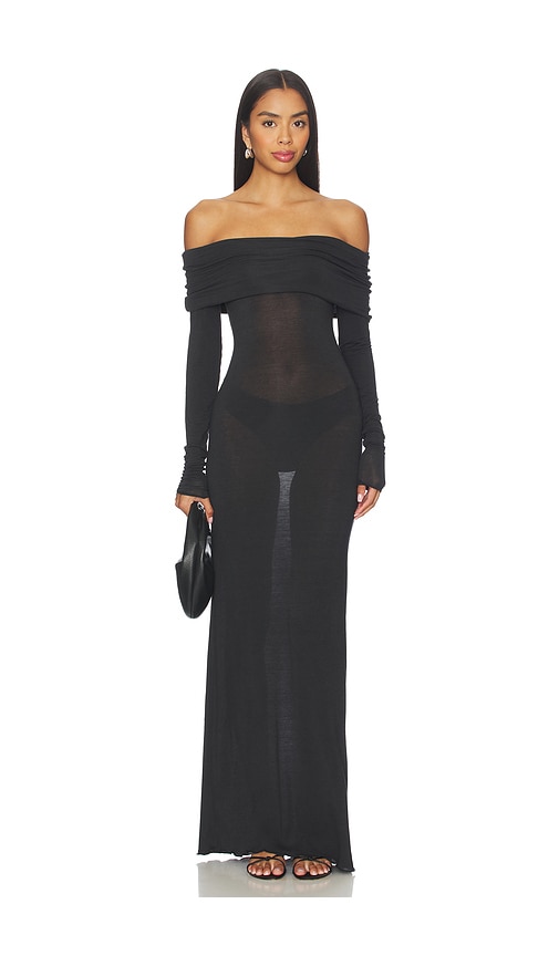 SKIMS Sheer Modal Off Shoulder Long Dress