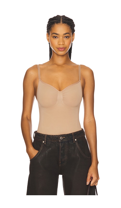 Skims Seamless Sculpt Bodysuit Brief In Brown