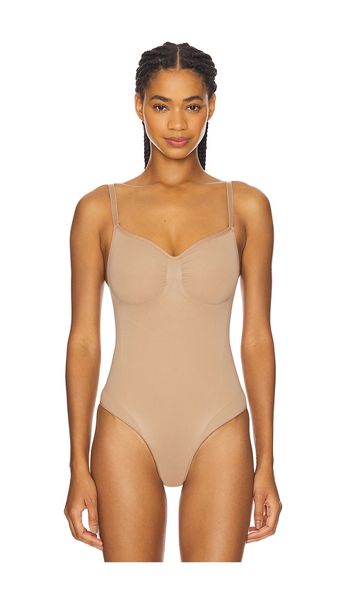 Skims Seamless Sculpt Bodysuit Brief In Brown