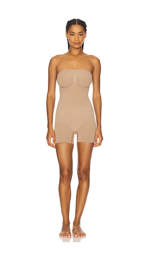 Skims Everyday Sculpt Strapless Shortie Bodysuit In Neutral