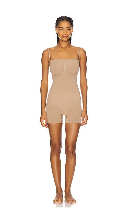 Skims Everyday Sculpt Strapless Shortie Bodysuit In Neutral