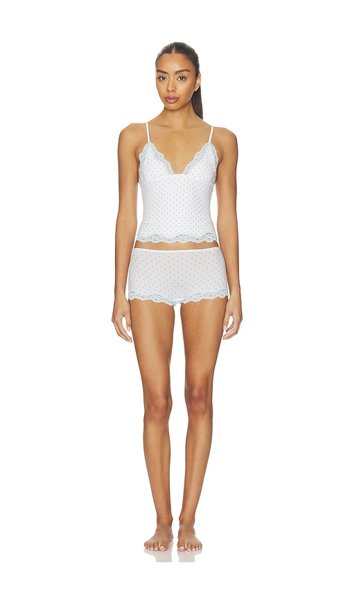 SKIMS Fits Everybody Lace Triangle Cami & Boyshort Set in White,Baby Blue. - size XL (also in XXL, 2X)