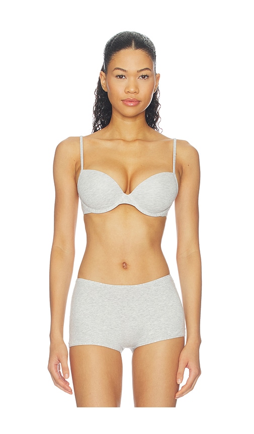 SKIMS Everybody Cotton Lightly Lined Demi Bra in Light Grey. - size 32B (also in 32C, 32D, 34A, 34C, 34D, 34DD, 36B, 36C, 36D, 36DD)