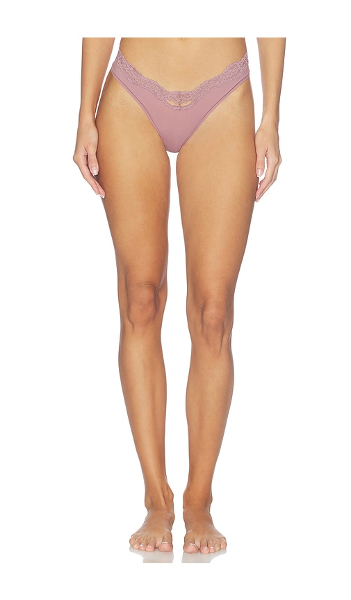SKIMS Fits Everybody Lace Dipped Thong in Mauve. - size L (also in M, S, XL, XS, XXL, XXS)