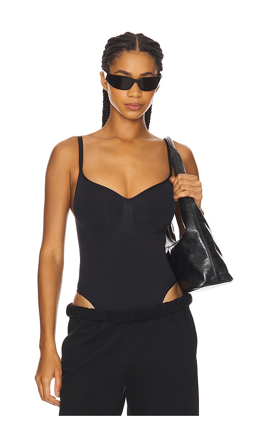 Skims Black Seamless Sculpt Snaps Sculpting Bodysuit In Black